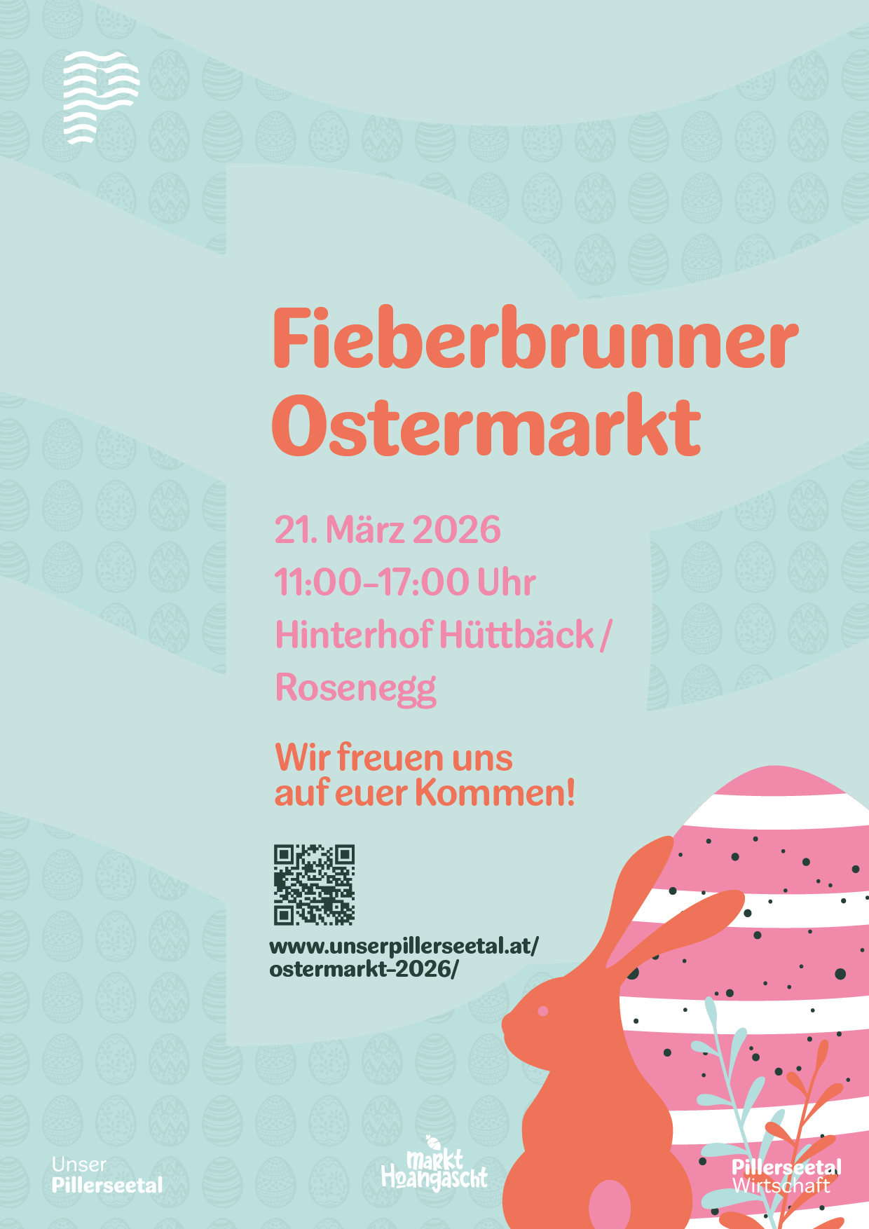 Plakat Ostermarkt mit Ei und Hase